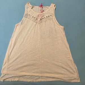 Candie’s Embellished Crochet Tank - XL
